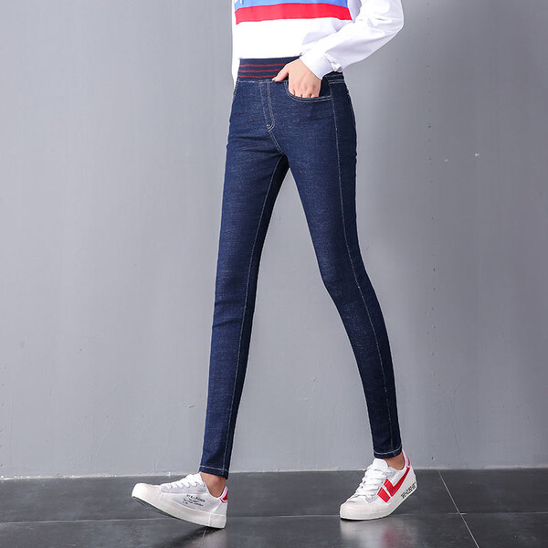 妹子,微胖,牛仔褲,高腰,拼接,福音