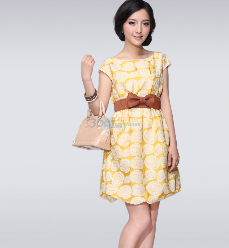 MMUR午后阳光复古潮流风优雅<em>小女人连衣裙</em> 