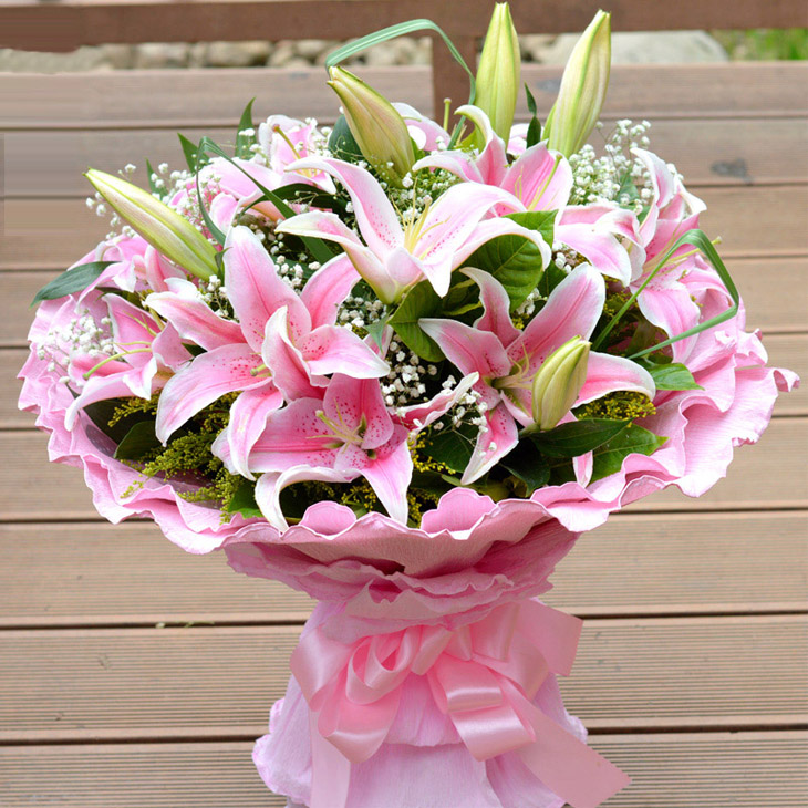 鲜花速递 百合 <em>生日祝福</em> 三八<em>妇女</em>节礼物 11枝