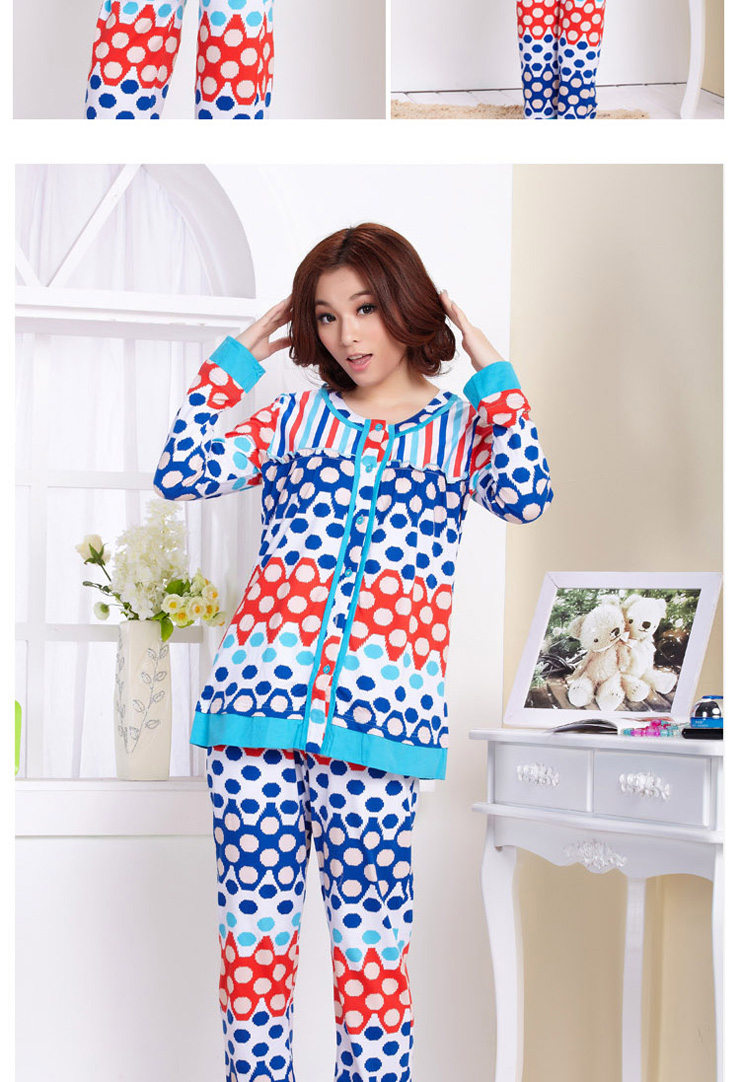 派邦奴2013家居服春秋季印花圆领<em>睡衣女秋纯</em>