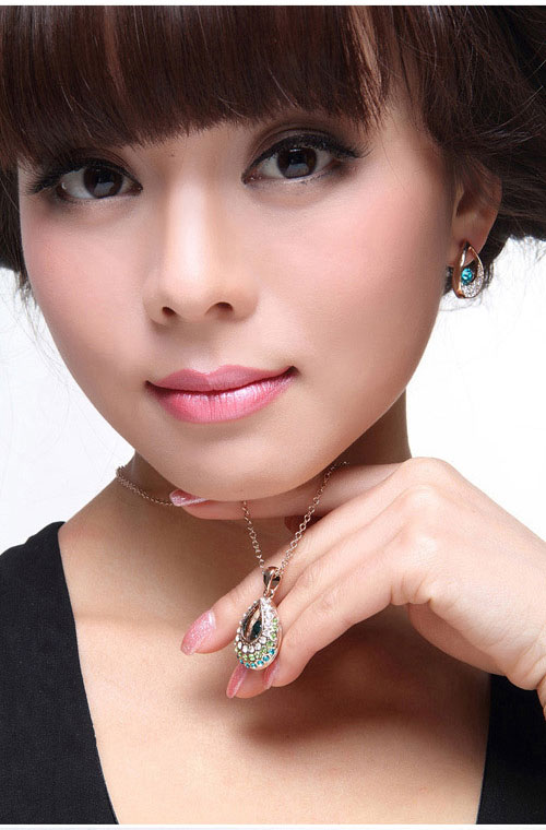 Crystal Girl水晶<em>女孩</em> <em>天竺</em>公主 项链 耳钉套装 民