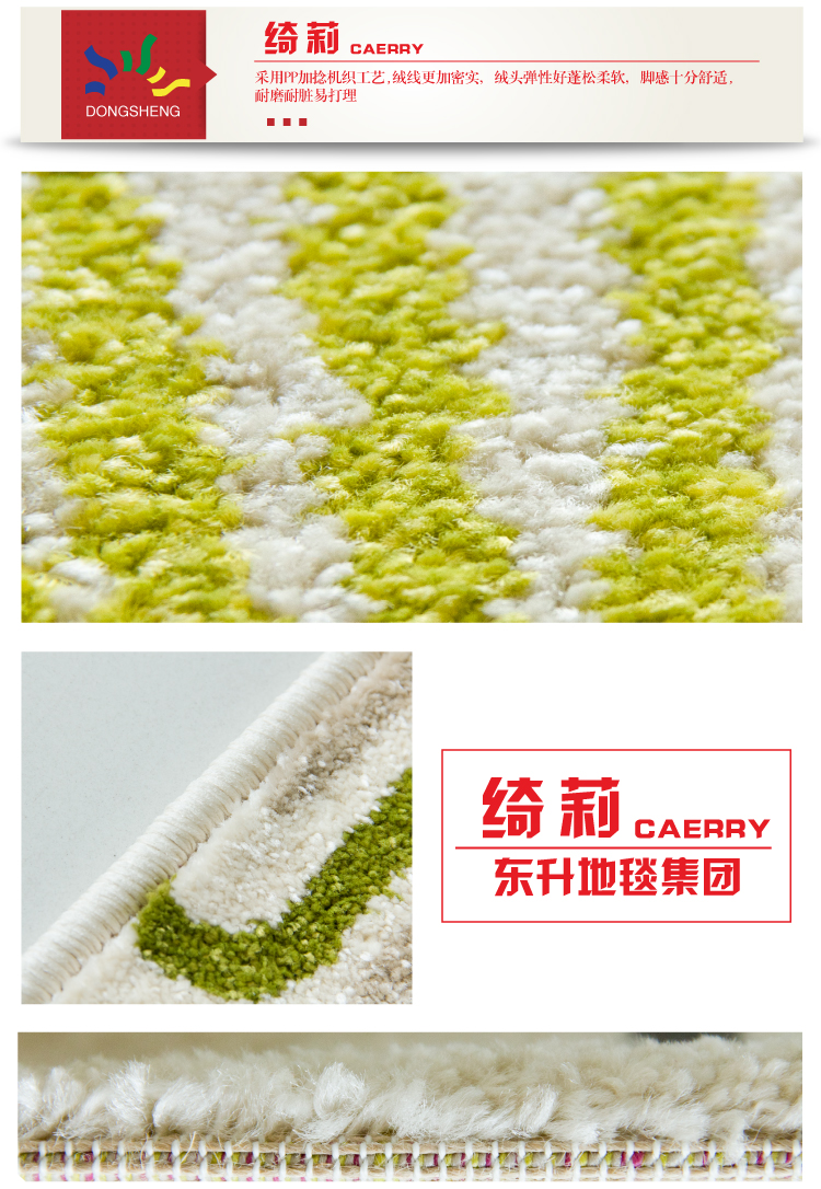 东升 绮丽160*230cm现代简约防滑新款客厅茶几卧室沙发地毯 RB6669IV 1600*2300MM