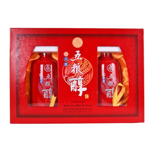 五粮醇 礼盒 红淡雅 50度 500mlx2瓶 价格\/五粮