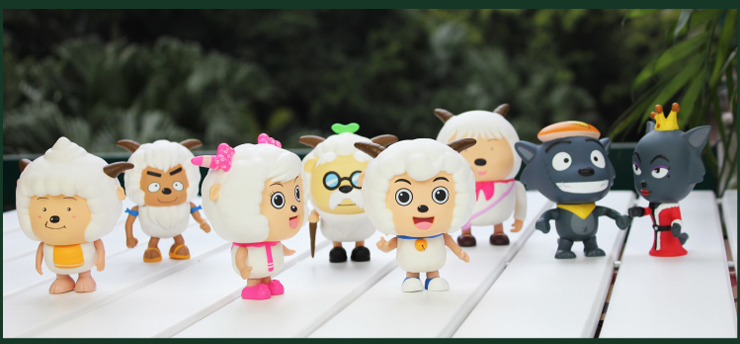 羊与灰太狼全家福搪胶公仔(简装)喜羊羊玩具 喜