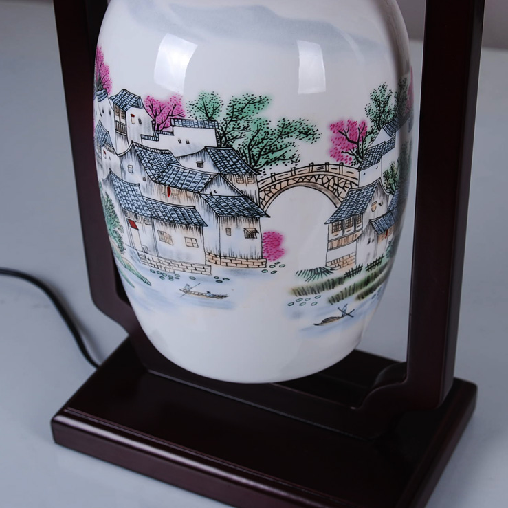 CEAKA 装饰台灯 陶瓷灯 卧室台灯床头灯 书房灯 中式框架 薄胎 冬瓜乡情 BTD32