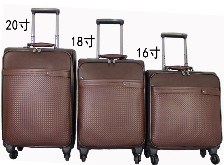 梦特娇牛皮商务16寸航空箱登机箱拉杆箱公文