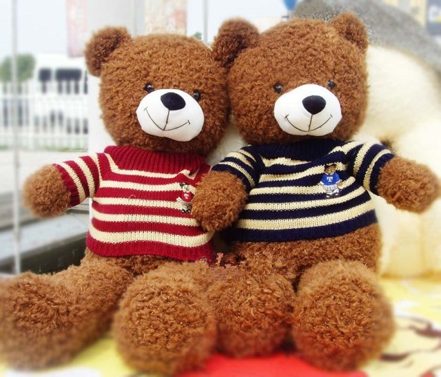 禧乐达泰迪熊公仔条纹<em>毛衣熊毛绒玩具</em>熊抱抱熊