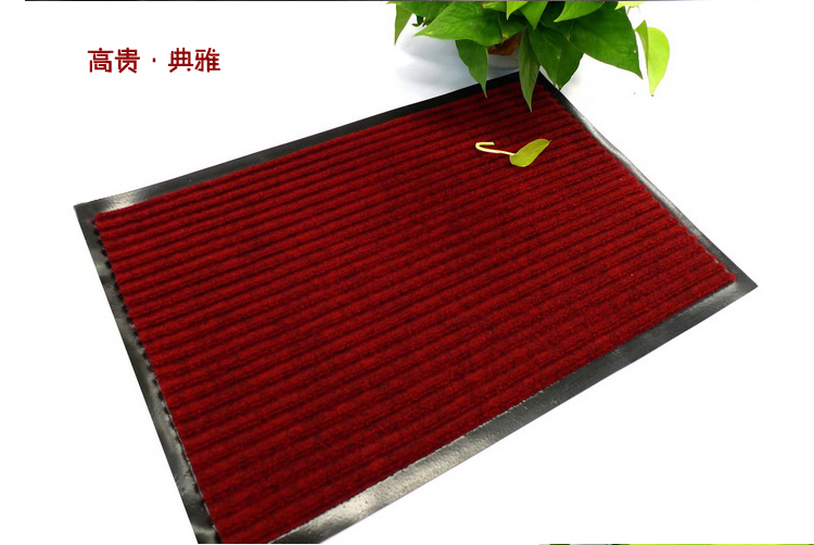 地毯先生 双条纹地垫 绒面地垫进门入户除尘地垫三色可选 灰色 120*150