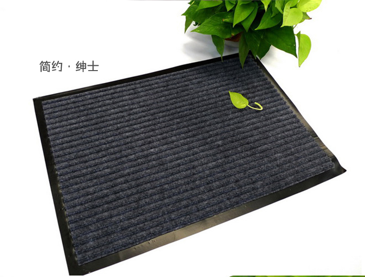 地毯先生 双条纹地垫 绒面地垫进门入户除尘地垫三色可选 灰色 120*150