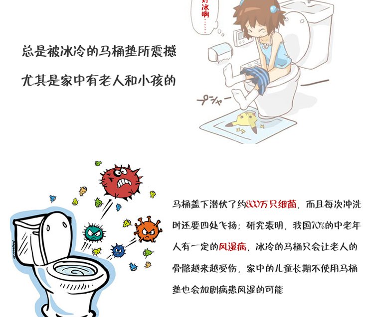 韦韦马桶三件套加厚保暖马桶圈/马桶垫/马桶坐便套多色可选 钻石绒马桶粉 参考详情