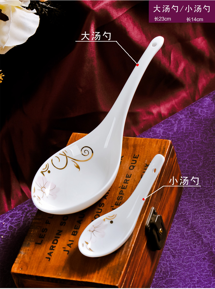祥鸿德景德镇骨瓷餐具碗碟套装28头 JS-WDP A款