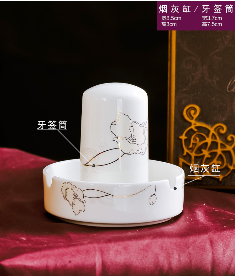 祥鸿德景德镇骨瓷餐具碗碟套装28头 JS-WDP A款