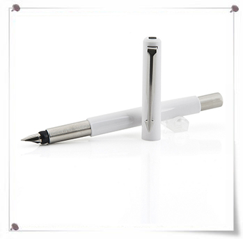 派克(parker)威雅系列钢笔 钢杆白夹墨水笔【价