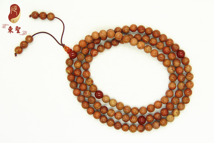 东圣天然泗滨砭石佛珠手链正品专卖泗水红砭石