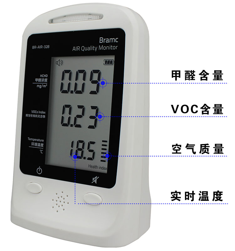 
                                        博朗通手持甲醛检测仪 家用pm2.5检测仪雾霾室内空气质量苯TVOC粉尘监测器 329型号 PM2.5+TVOC+空气质量+温度                
