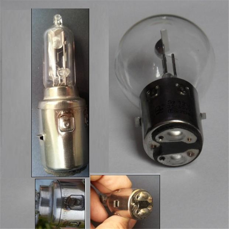 D灯 内置电动车大灯LED灯泡S2电动车灯泡BA20D双爪头直径20mm 12V CREE芯片白聚光镜面 5W