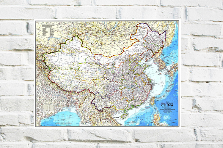 良木 世界地图客厅沙发背景墙装饰画 企业公司