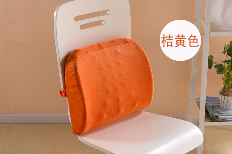 黛圣婕 慢回弹记忆腰靠 白领腰枕 汽车腰垫 按摩颗粒靠垫 护腰垫 银灰色