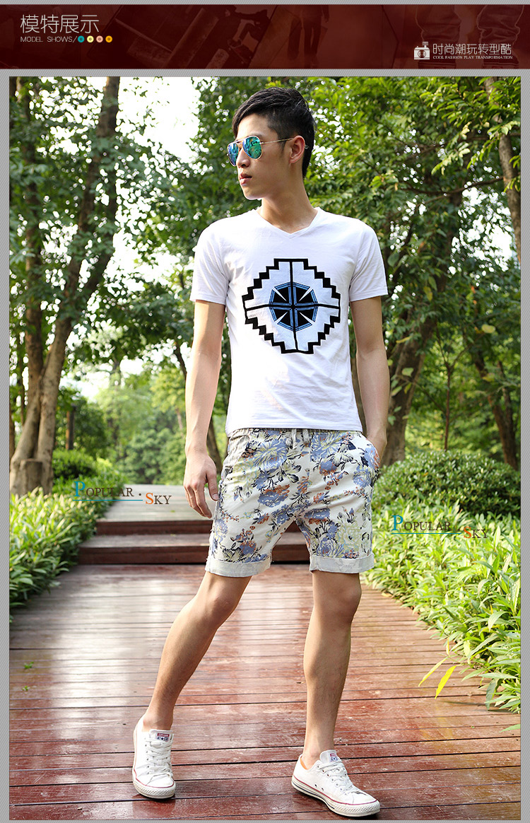 【<em>货到付款</em>】2014夏季新款<em>男短裤</em>潮碎花裤子