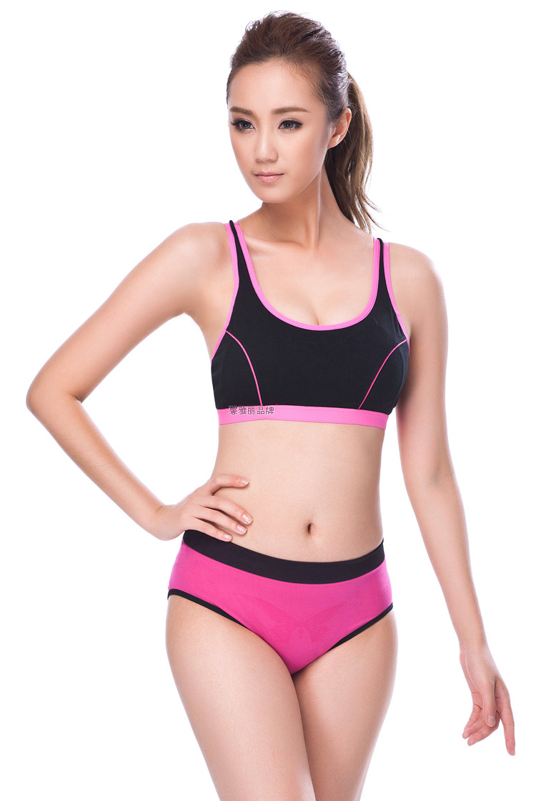 馨雅丽棉质无钢圈 <em>少女</em>背心式<em>运动文胸</em> <em>跑步</em>瑜