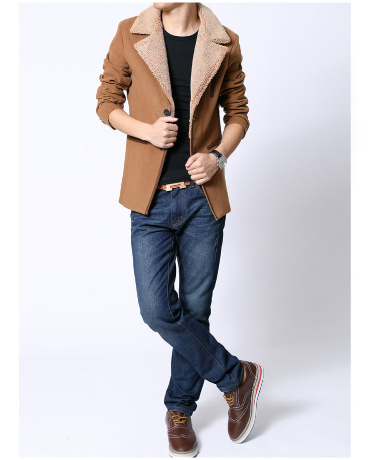 2013秋冬英伦学院风加棉加厚西服商务休闲套装男士韩版修身男装休闲小西服小西装外套潮男衣服 黑色 XL\/175 - 京东商城 - 商旗网(移动版)