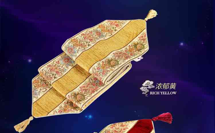 圣美绮 欧式宫廷桌旗 柜旗床旗茶几旗子 雪尼尔提花 08K红色普通桌旗 30*180