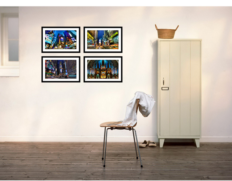 百易尚品框画客厅装饰画餐厅卧室玄关挂画 灯火阑珊M款 50*70咖啡色框