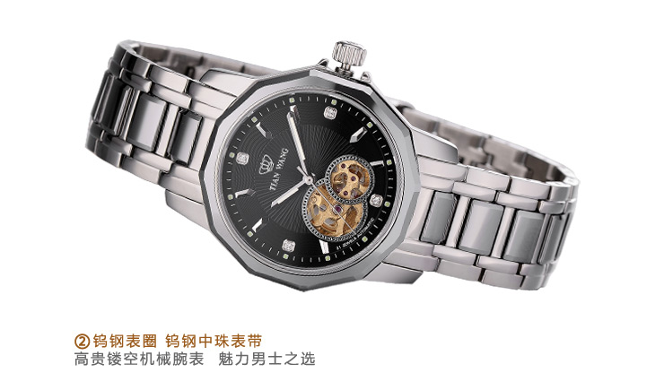 天王表 TIANWANG 恒隽系列 机械男表 GS553