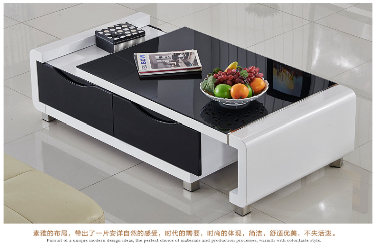 欧尚杰家具 简约现代钢化玻璃茶几 创意小户型