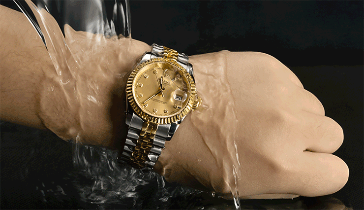 豪伦诗(holuns)蚝式恒动系列手表男士全自动机械表商务精钢防水背透