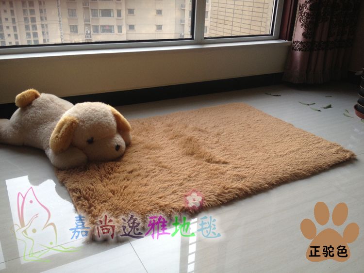嘉尚逸雅 特价促销 丝毛客厅茶几卧室地毯 时尚可爱满铺床边毯地垫门垫 果绿色 1.6*2.3米