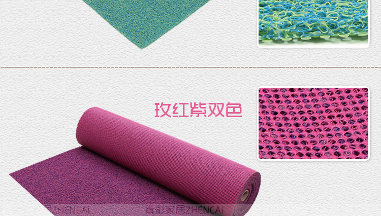 
                                        真彩 免洗可剪裁进门地垫塑料门垫入户进门垫家用丝圈防滑脚垫 玫红紫双色 40*60cm                