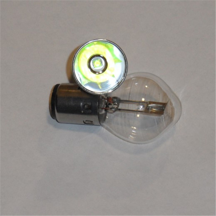 D灯 内置电动车大灯LED灯泡S2电动车灯泡BA20D双爪头直径20mm 12V CREE芯片白聚光镜面 5W