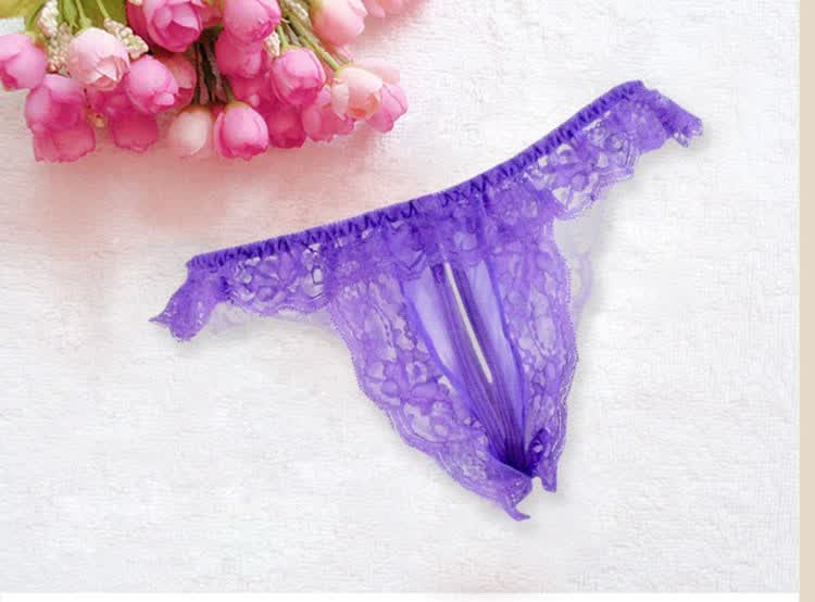 紫色开扣<em>女士</em>性感<em>开档内裤</em>_夜火开裆情趣内衣