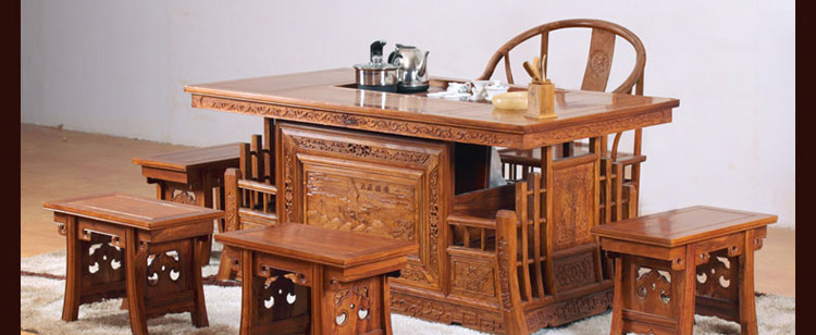 粤顺茶几 实木茶几桌 仿古红木家具功夫茶几茶