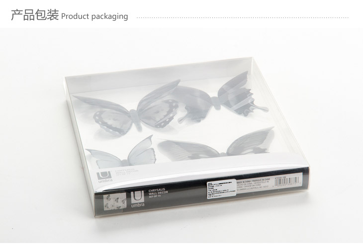 
                                        加拿大UMBRA欧式艺术家装饰品 DIY立体创意塑料 花型半透明 蝴蝶墙面装饰                