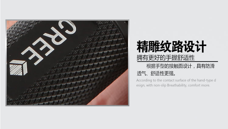 亚马逊LED手电筒强光充电 远射经典五档防水远射A8-1 钛黑色 豪华版