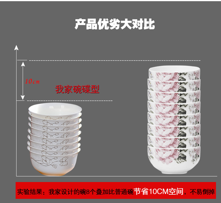 祥鸿德景德镇骨瓷餐具碗碟套装28头 JS-WDP A款