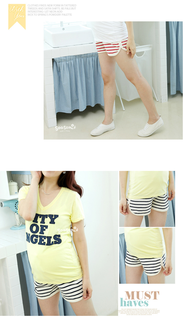 索雅索美韩国<em>孕妇</em>装 <em>孕妇短裤</em>夏季<em>货到付款</em> 红