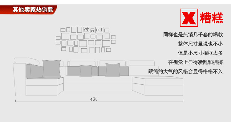 百易尚品进口精品实木照片墙时尚大墙面装饰相片墙相框墙创意组合 黑色套装不含画芯