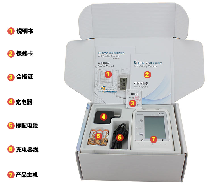 
                                        博朗通手持甲醛检测仪 家用pm2.5检测仪雾霾室内空气质量苯TVOC粉尘监测器 329型号 PM2.5+TVOC+空气质量+温度                