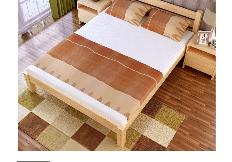 京昕实木床双人单人床松木儿童床原木本色无油