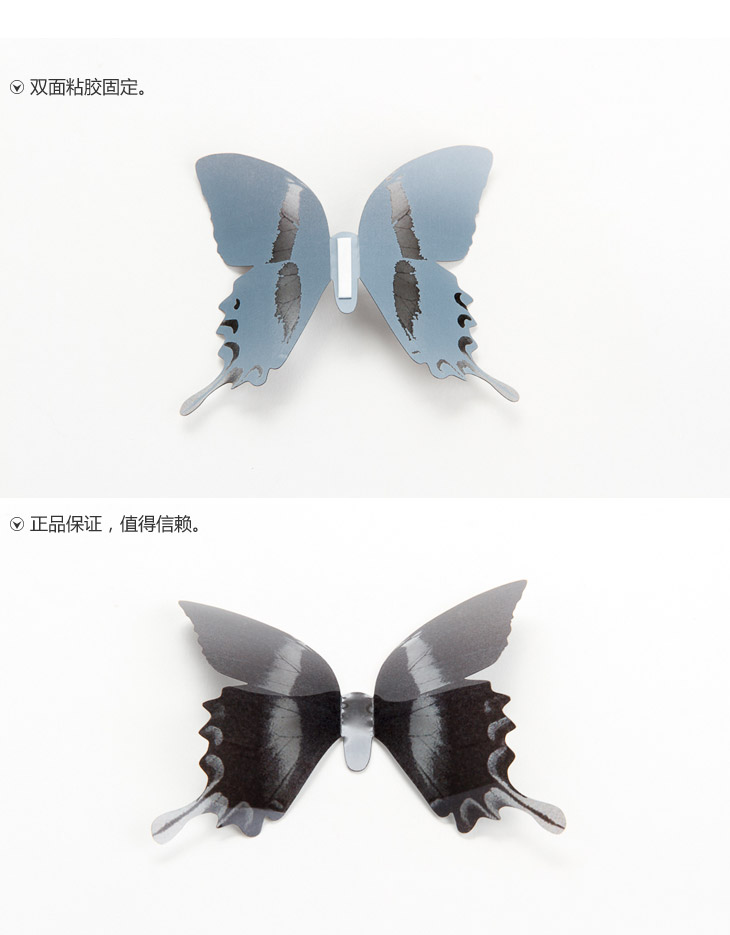 
                                        加拿大UMBRA欧式艺术家装饰品 DIY立体创意塑料 花型半透明 蝴蝶墙面装饰                
