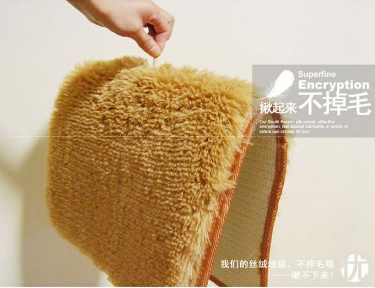 嘉尚逸雅 特价促销 丝毛客厅茶几卧室地毯 时尚可爱满铺床边毯地垫门垫 果绿色 1.6*2.3米