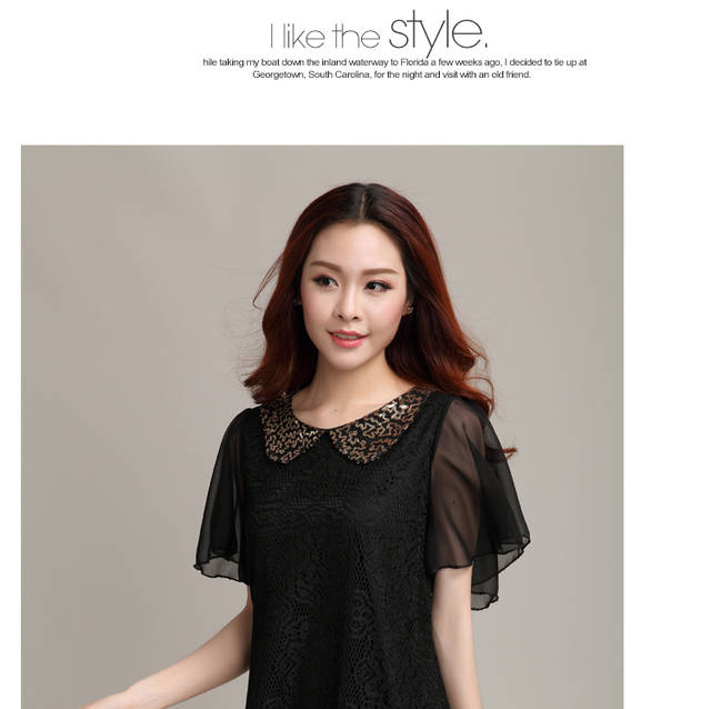 Love Ya 2015 looks great, female thick mm summer lace shirt snow woven dresses black XXXL pictures, price, brand platters! Elections are good character, the national distribution, so why buy now enjoy more preferential! Health