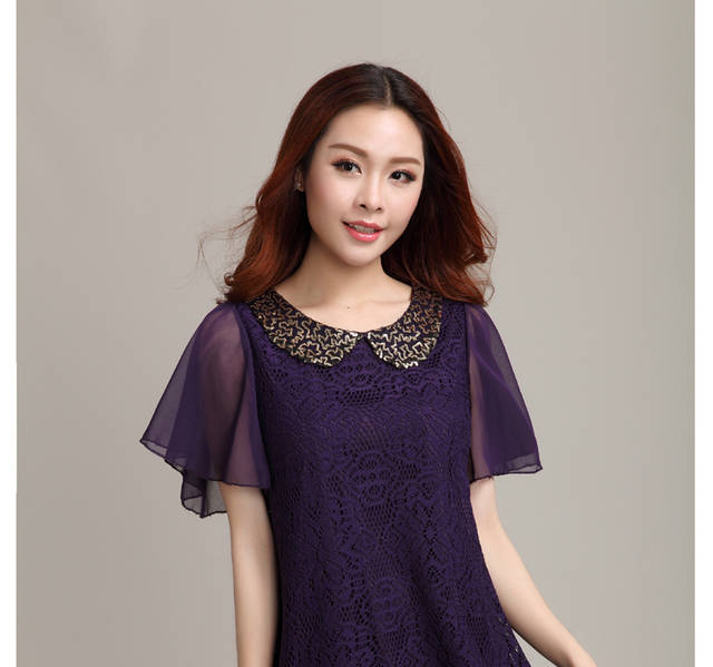 Love Ya 2015 looks great, female thick mm summer lace shirt snow woven dresses black XXXL pictures, price, brand platters! Elections are good character, the national distribution, so why buy now enjoy more preferential! Health