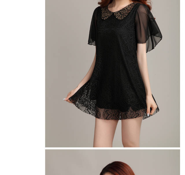 Love Ya 2015 looks great, female thick mm summer lace shirt snow woven dresses black XXXL pictures, price, brand platters! Elections are good character, the national distribution, so why buy now enjoy more preferential! Health