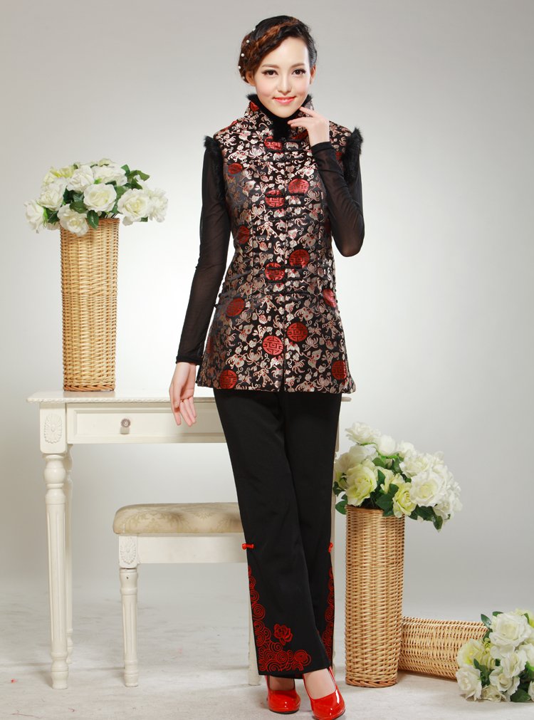 静逸思 2013冬季新品 复古<em>中老年</em>女唐装<em>马甲</em> 大