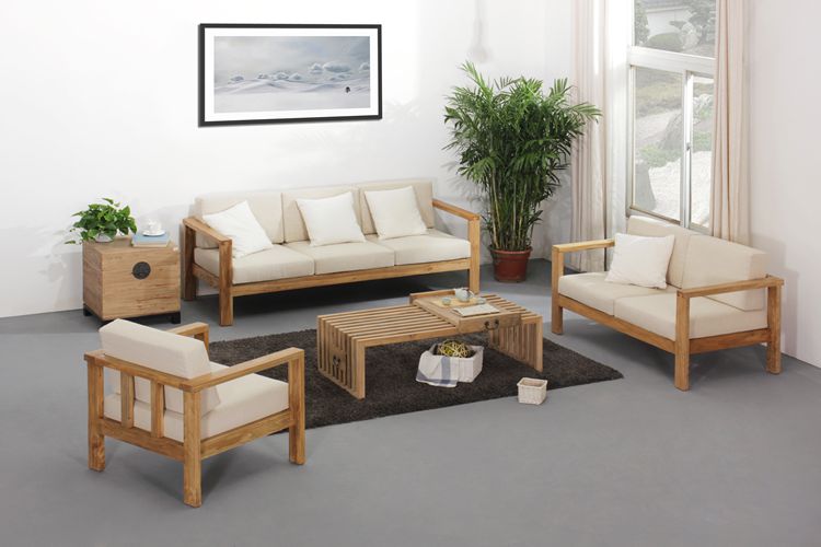 铮舍家居 老榆木沙发 中式纯实木沙发 后现代简