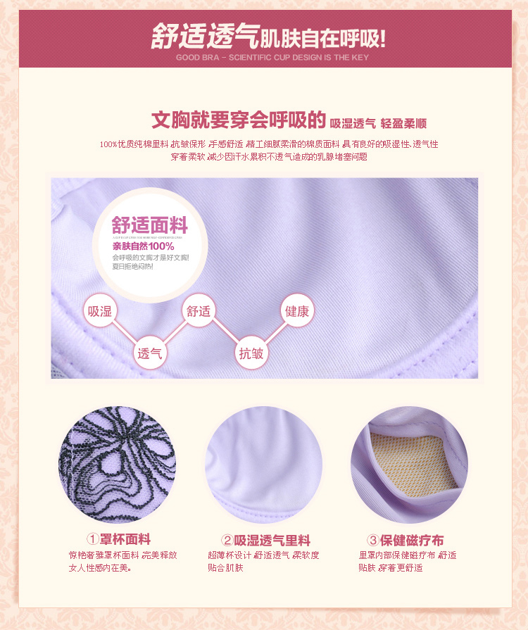 <em>纤妍</em>内衣 <em>聚拢调整型</em>收副乳防下垂<em>文胸</em> 蕾丝提